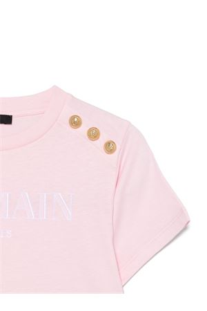 tshirt in cotone rosa BALMAIN PARIS KIDS | BW8A21Z0116511OR